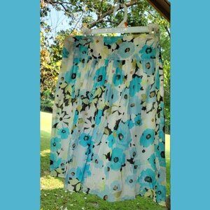 Dress barn blue floral skirt size 10